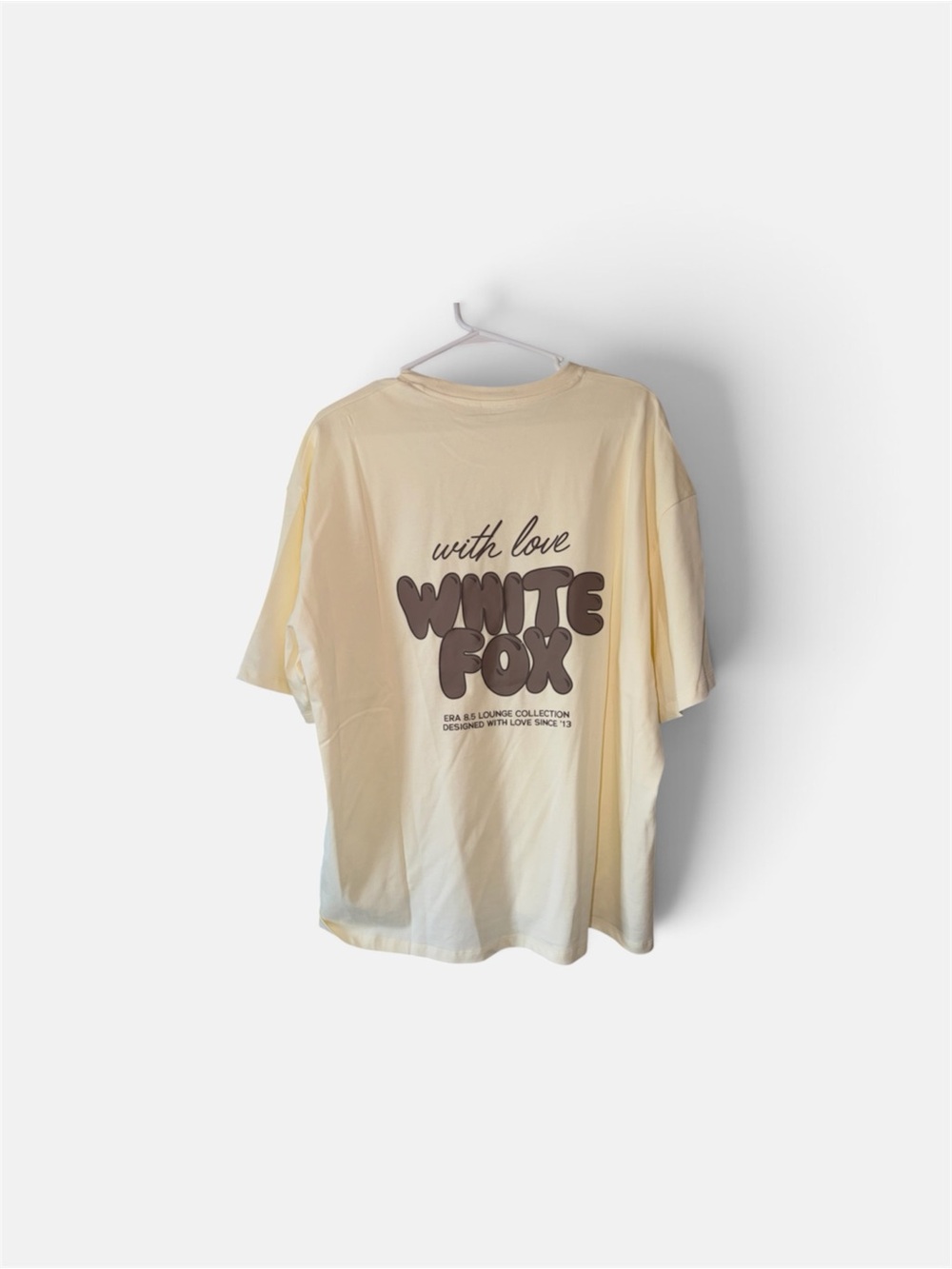 White Fox Boutique Cream Tee with Brown 'With Love' Graphic